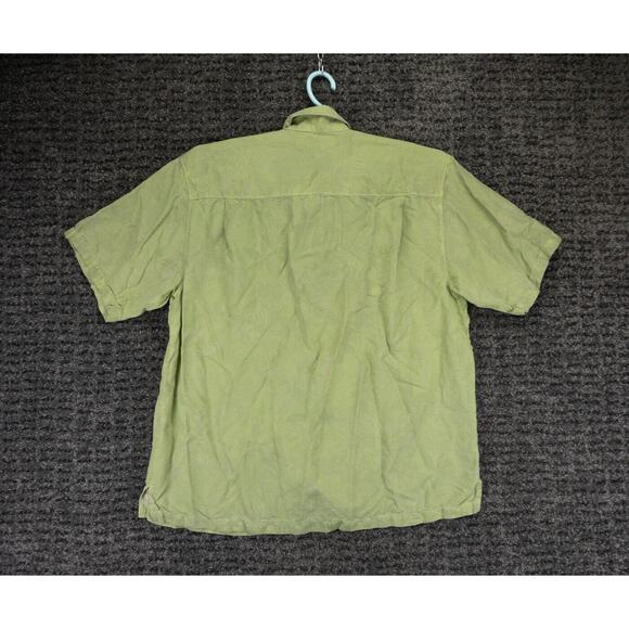 Tommy Bahama Shirt Mens XL Green Silk Jacquard Floral Print Aloha Beach Hawaiian - Picture 8 of 8
